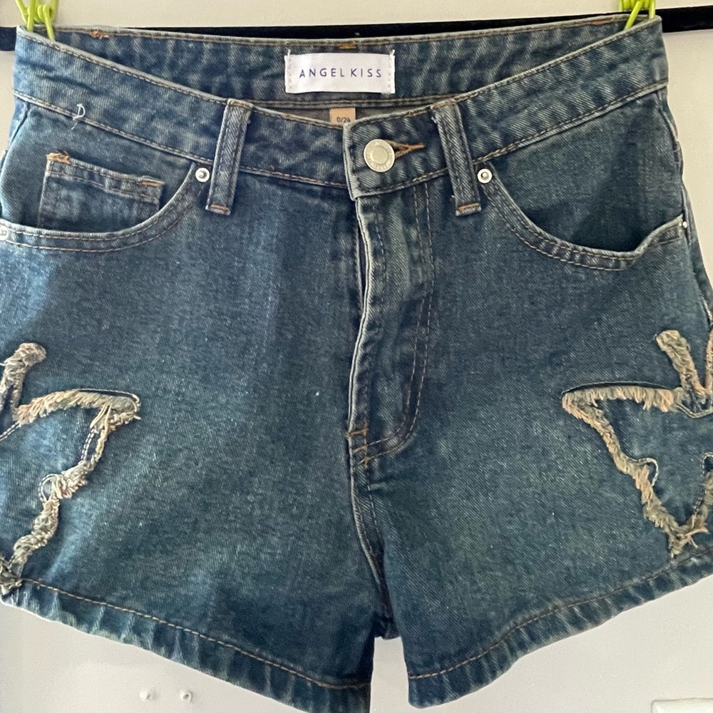 Angel Kiss Distressed Denim Shorts